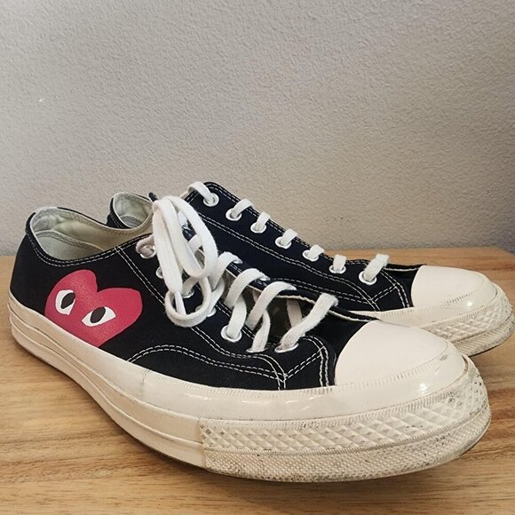 Converse CDG PLAY Chuck 70 Shoes Mens Size 12 Black Low Top Canvas 150206C